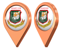 Bangladesch Kricket Planke, bcb Ort Symbol Flagge, isoliert mit anders abgewinkelt, 3d Rendern png