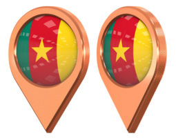 Cameroon Location Icon Flag, Isolated with Different Angled, 3D Rendering png