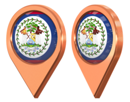 Belize Location Icon Flag, Isolated with Different Angled, 3D Rendering png