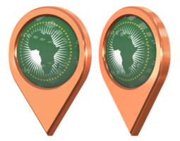africano Unión ubicación icono bandera, aislado con diferente angular, 3d representación png