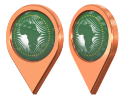 African Union Location Icon Flag, Isolated with Different Angled, 3D Rendering png
