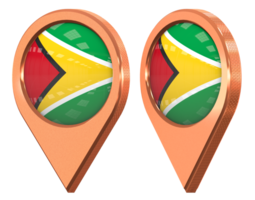 Guyana Location Icon Flag, Isolated with Different Angled, 3D Rendering png