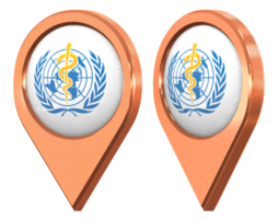 World Health Organization, WHO Location Icon Flag, Isolated with Different Angled, 3D Rendering png