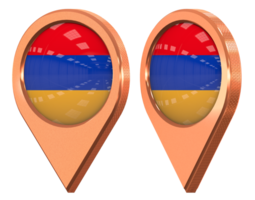 Armenia ubicación icono bandera, aislado con diferente angular, 3d representación png
