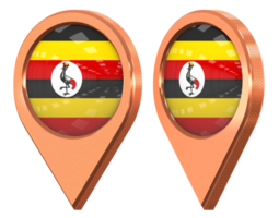 Uganda Location Icon Flag, Isolated with Different Angled, 3D Rendering png