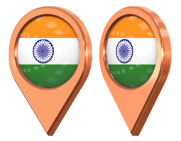 Indien Ort Symbol Flagge, isoliert mit anders abgewinkelt, 3d Rendern png