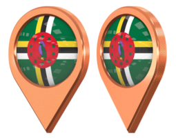 Dominica Location Icon Flag, Isolated with Different Angled, 3D Rendering png