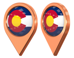 estado de Colorado ubicación icono bandera, aislado con diferente angular, 3d representación png