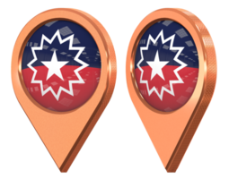 Juneteenth Location Icon Flag, Isolated with Different Angled, 3D Rendering png