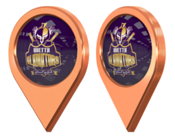 Quetta Gladiators, QG Location Icon Flag, Isolated with Different Angled, 3D Rendering png