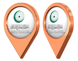 Organisation of Islamic Cooperation, OIC Location Icon Flag, Isolated with Different Angled, 3D Rendering png