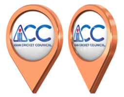 asiatico cricket consiglio, acc Posizione icona bandiera, isolato con diverso angolato, 3d interpretazione png