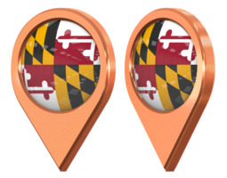 State of Maryland Location Icon Flag, Isolated with Different Angled, 3D Rendering png