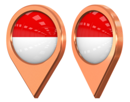 Indonesia ubicación icono bandera, aislado con diferente angular, 3d representación png