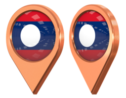 Laos Location Icon Flag, Isolated with Different Angled, 3D Rendering png