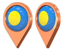 Palau Location Icon Flag, Isolated with Different Angled, 3D Rendering png