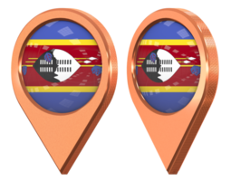 eswatini ubicación icono bandera, aislado con diferente angular, 3d representación png