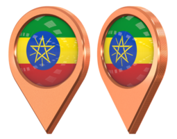 Ethiopie emplacement icône drapeau, isolé avec différent incliné, 3d le rendu png