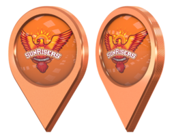 Sunrisers Hyderabad, SRH Location Icon Flag, Isolated with Different Angled, 3D Rendering png