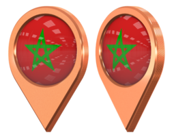 Marruecos ubicación icono bandera, aislado con diferente angular, 3d representación png