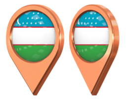 Uzbekistan Location Icon Flag, Isolated with Different Angled, 3D Rendering png