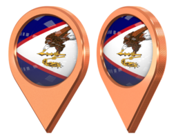 American Samoa Location Icon Flag, Isolated with Different Angled, 3D Rendering png