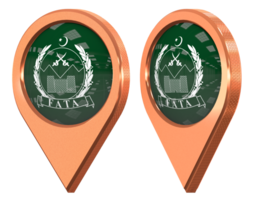 Federally Administered Tribal Areas, FATA Location Icon Flag, Isolated with Different Angled, 3D Rendering png