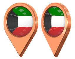 Kuwait Location Icon Flag, Isolated with Different Angled, 3D Rendering png