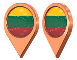 Lithuania Location Icon Flag, Isolated with Different Angled, 3D Rendering png
