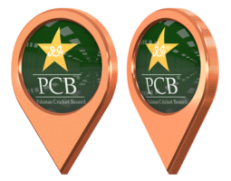 pakistan cricket styrelse, pcb plats ikon flagga, isolerat med annorlunda vinklad, 3d tolkning png