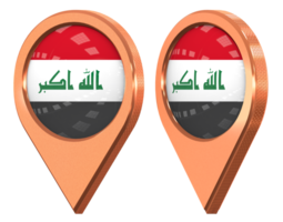 Irak Ort Symbol Flagge, isoliert mit anders abgewinkelt, 3d Rendern png