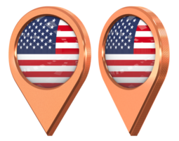 United States Location Icon Flag, Isolated with Different Angled, 3D Rendering png