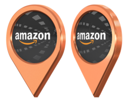 Amazonas web servicios ubicación icono bandera, aislado con diferente angular, 3d representación png