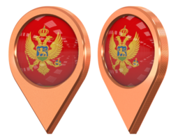 Montenegro Location Icon Flag, Isolated with Different Angled, 3D Rendering png