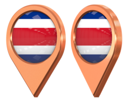 Costa Rica Location Icon Flag, Isolated with Different Angled, 3D Rendering png