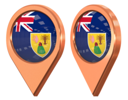 Turks and Caicos Islands, TCI Location Icon Flag, Isolated with Different Angled, 3D Rendering png