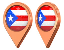 Puerto Rico Location Icon Flag, Isolated with Different Angled, 3D Rendering png
