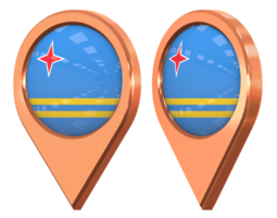 Aruba Location Icon Flag, Isolated with Different Angled, 3D Rendering png