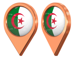 Algeria Location Icon Flag, Isolated with Different Angled, 3D Rendering png