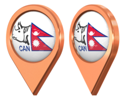 Cricket Association of Nepal, CAN Location Icon Flag, Isolated with Different Angled, 3D Rendering png