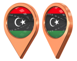 Libyen Ort Symbol Flagge, isoliert mit anders abgewinkelt, 3d Rendern png