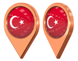 Turkey Location Icon Flag, Isolated with Different Angled, 3D Rendering png