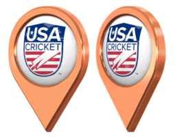 förenad stater nationell cricket team, usaca plats ikon flagga, isolerat med annorlunda vinklad, 3d tolkning png