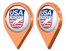 vereinigt Zustände National Kricket Team, usaca Ort Symbol Flagge, isoliert mit anders abgewinkelt, 3d Rendern png