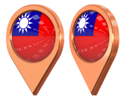 Taiwan Ort Symbol Flagge, isoliert mit anders abgewinkelt, 3d Rendern png