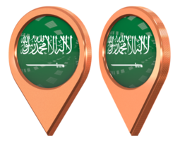 KSA, Kingdom of Saudi Arabia Location Icon Flag, Isolated with Different Angled, 3D Rendering png