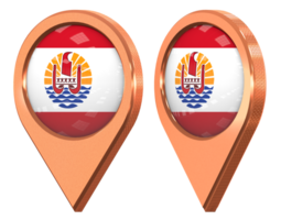 French Polynesia Location Icon Flag, Isolated with Different Angled, 3D Rendering png