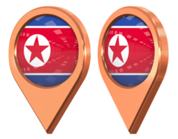 norte Corea ubicación icono bandera, aislado con diferente angular, 3d representación png