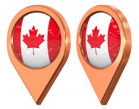 Canada Location Icon Flag, Isolated with Different Angled, 3D Rendering png