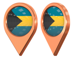 Bahamas Location Icon Flag, Isolated with Different Angled, 3D Rendering png